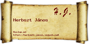 Herbszt János névjegykártya